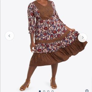 NWT Draper James Fit & Flare Dress in Fall Paisley